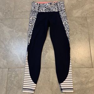 Athleta Leopard print and Stripes Leggin